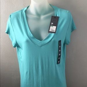 Turquoise V-neck tee